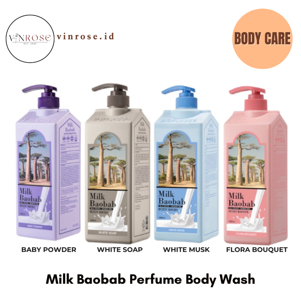 [500ml] Milk Baobab Perfume Body Wash Korea Sabun Mandi