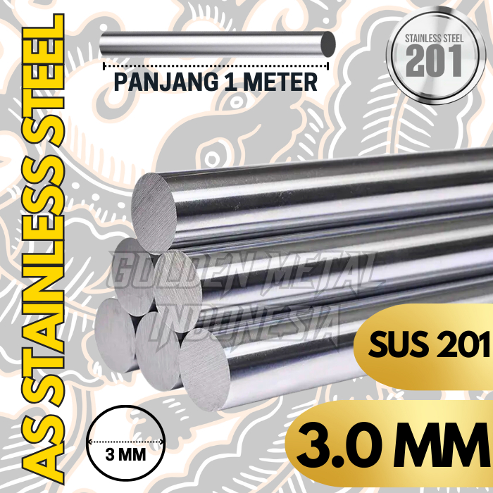 As Bulat Stainless Steel 3MM SUS 201 X 1 METER