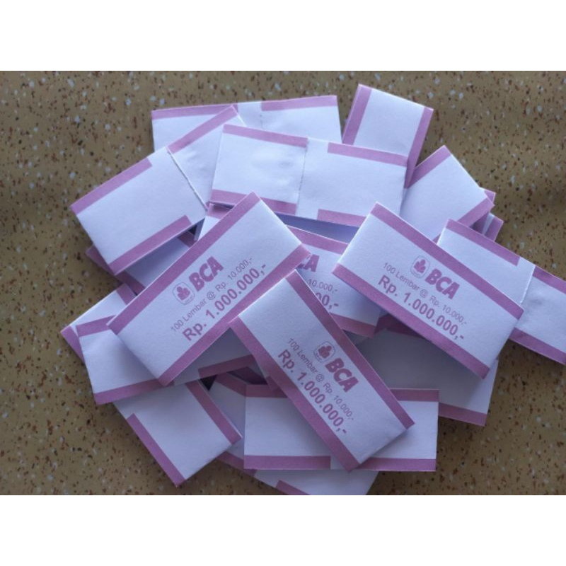 

COD || SABUK UANG / BAN UANG 10 RIBU BRI, BCA, MANDIRI, BNI, BSI (ISI 500 PCS)