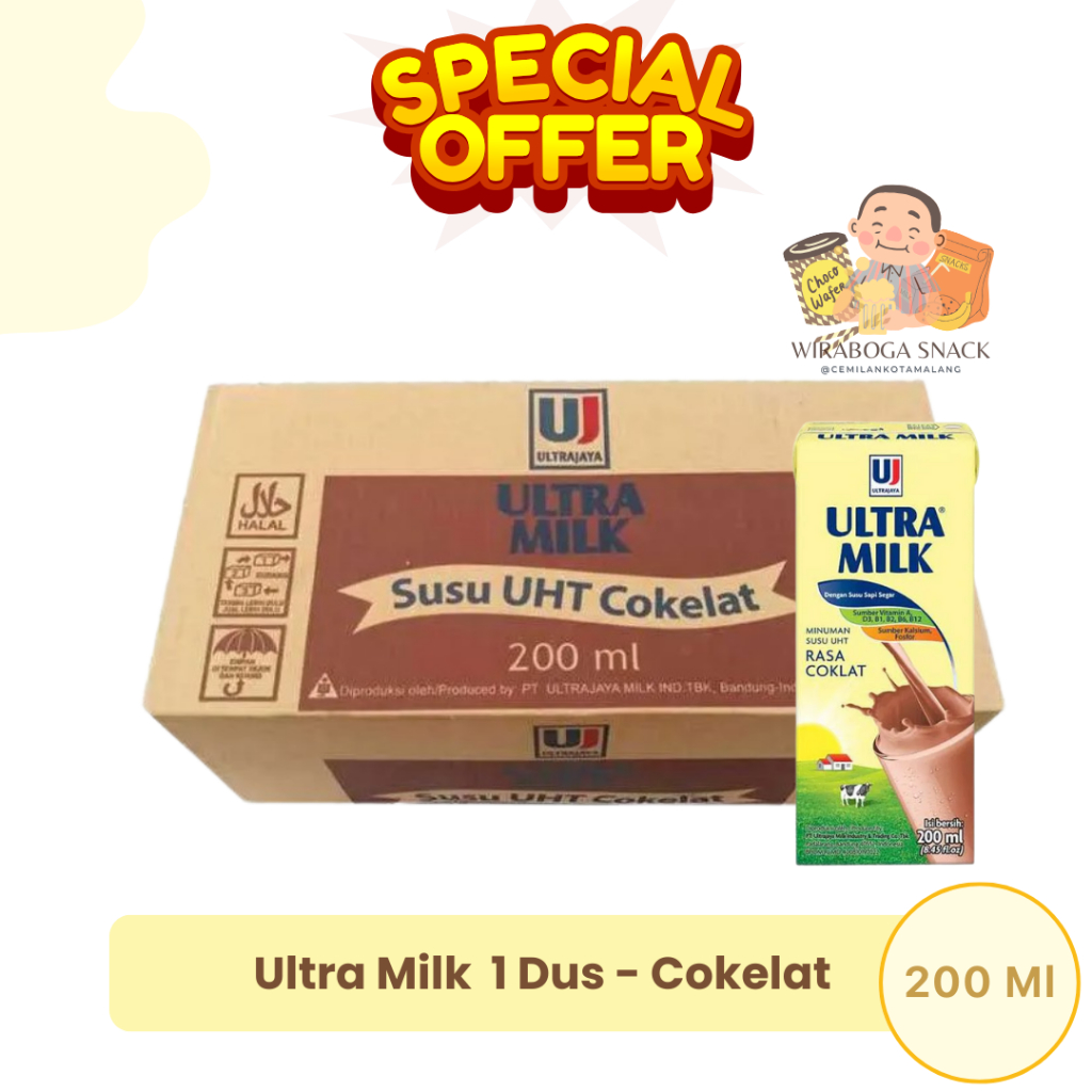 

Ultra Milk Susu UHT 200 ml 1 KARTON isi 24( KHUSUS GOSEND DAN GRAB )