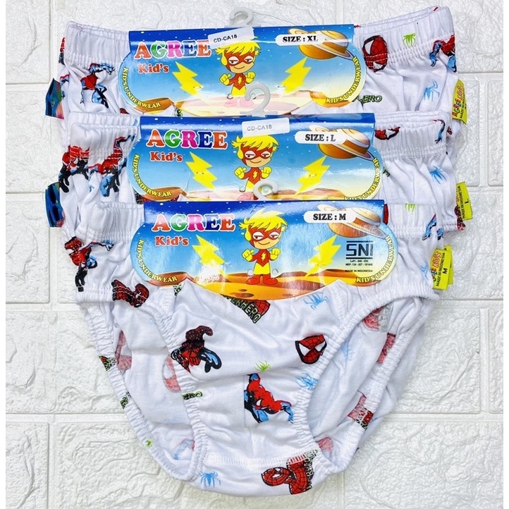 Siap Kirim CELANA DALAM AGREE KIDS CA18 SPIDERMAN