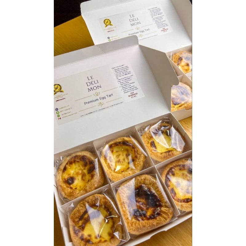 

Premium Portuguese Egg Tart Original Ledelimon 1 Box isi 6 pcs