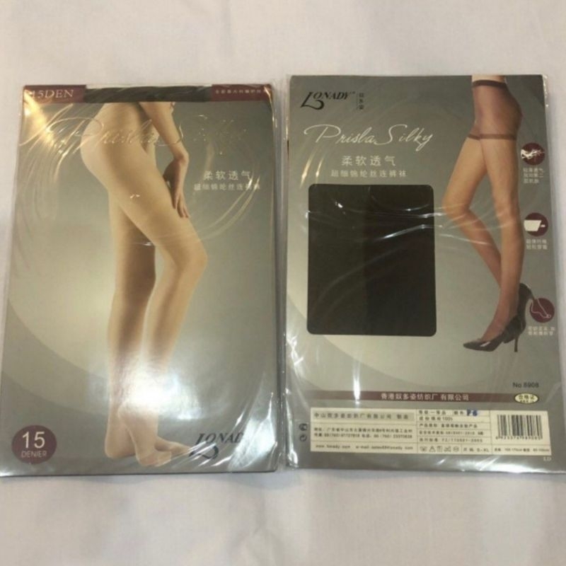 Pantyhose Stocking Lonady Prisla Silky Abu-Abu 15 D