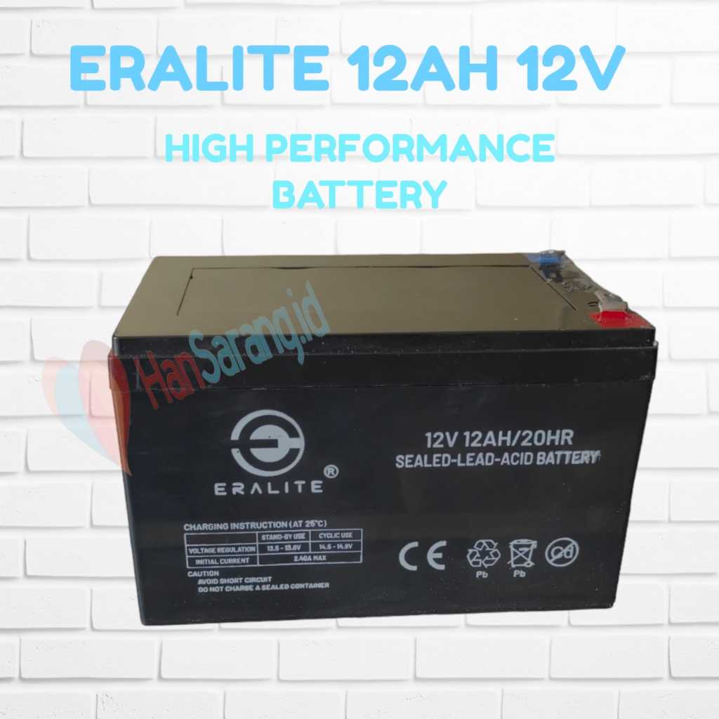 Aki Kering ERALITE Sprayer Elektrik 12V 12AH Baterai Alat Semprot Hama aki kering selis sepeda listrik ORIGINAL 12v/12ah