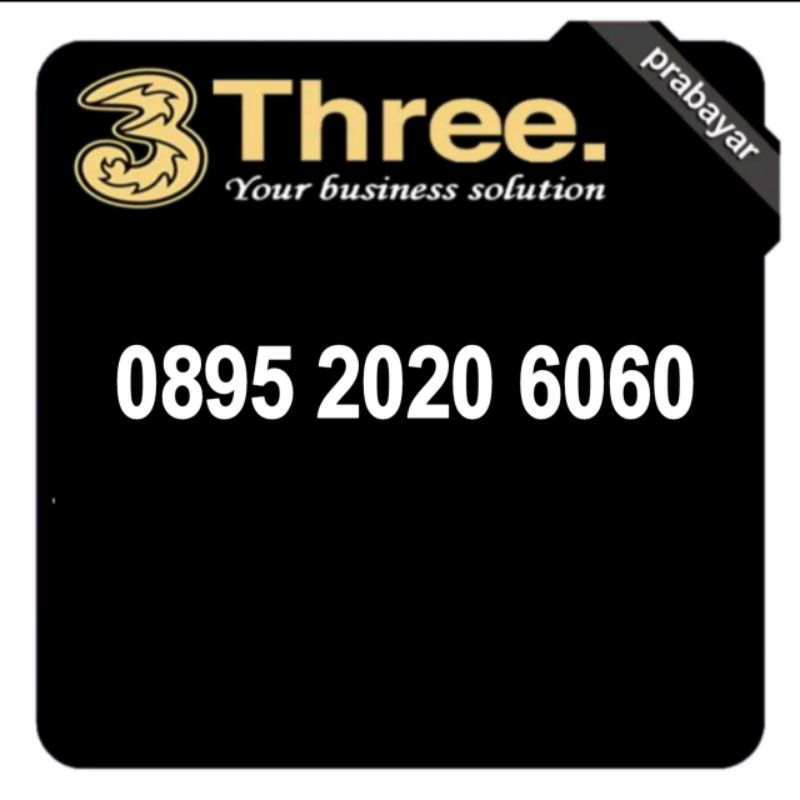 nomor cantik kartu 3 three abab cdcd puluhan 0895 2020 6060