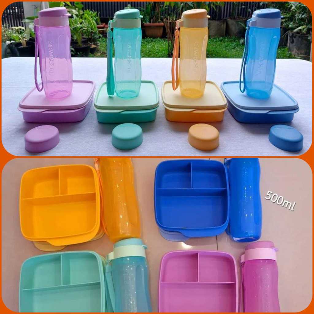 Eco Bottle 500 ml Set Tempat Makan Tupperware