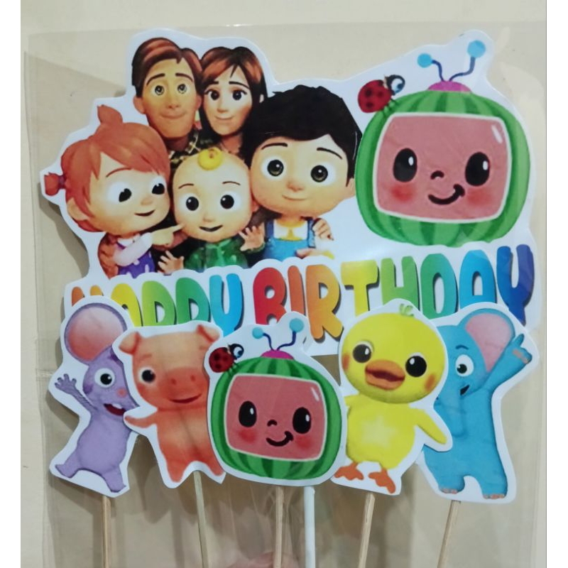 HIASAN KUE COCOMELON / CAKE TOPPER COCOMELON / ASESORIS KUE COCOMELON / TOPER KUE COCOMELON / DEKORA