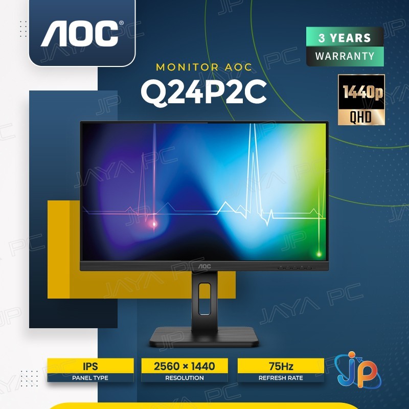 Monitor AOC LED IPS Q24P2C - 2K QHD 24" Inch