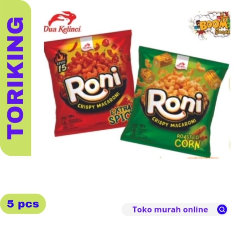 

RONI SNACK MACARONI - PEDAS/JAGUNG BAKAR ( Isi 5pcs @28gr )