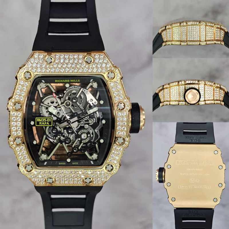 jam tangan mewah pria RM 35-01 Limitted Edittion Ice Out Diamond jam tangan luxury