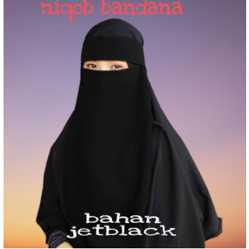 Baru Cadar Bandana Niqob Niqab Nikab Cadar Bandana Purdah Bandana Bahan Jetblack