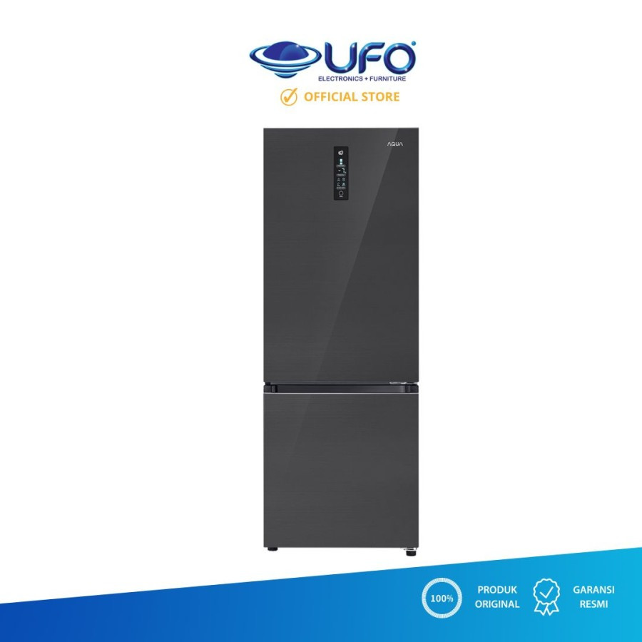 AQUA AQR320RBM(BK) Kulkas 2 Pintu Freezer Bawah