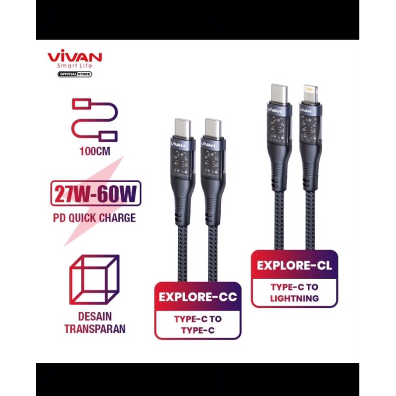 KABEL DATA / CHARGER VIVAN EXPLORE - CC 27W-60W PD QUICK CHARGER