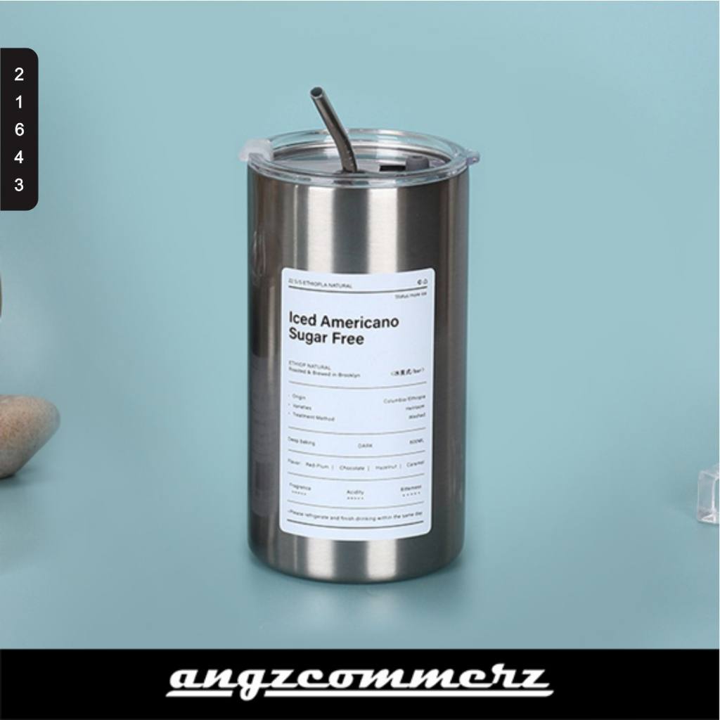 Mug Tumbler Kopi Estetik Stainless Steel Thermos Coffee Cup 600 ml SY