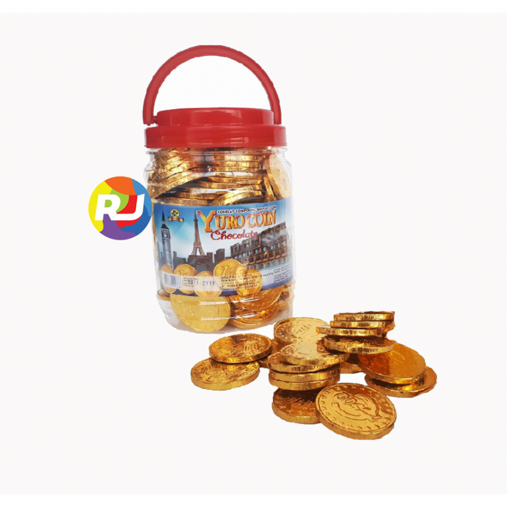 

Coklat Yuro Coin Chocolate Bentuk Koin Toples isi 125pcs