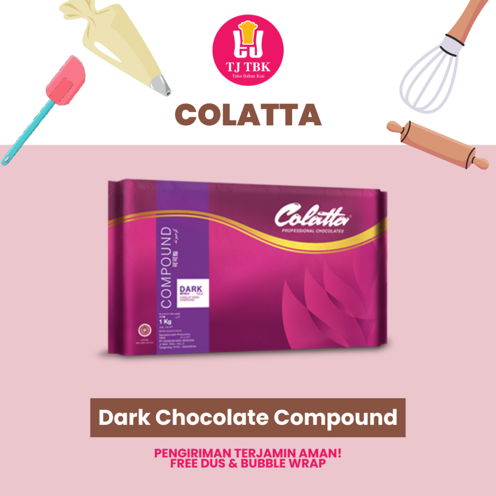 

COLATTA Chocolate Compound 1kg | Dark/White/Milk (Coklat Colatta Bahan Kue) | Toko Bahan Kue TJ