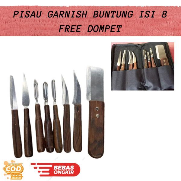 

COD / Set Pisau Buntung Ukir Buah Dan Sayur Isi 8 (Free Dompet) / Pisau Garnish / Carving Fruits / Pisau Hias Tumpeng