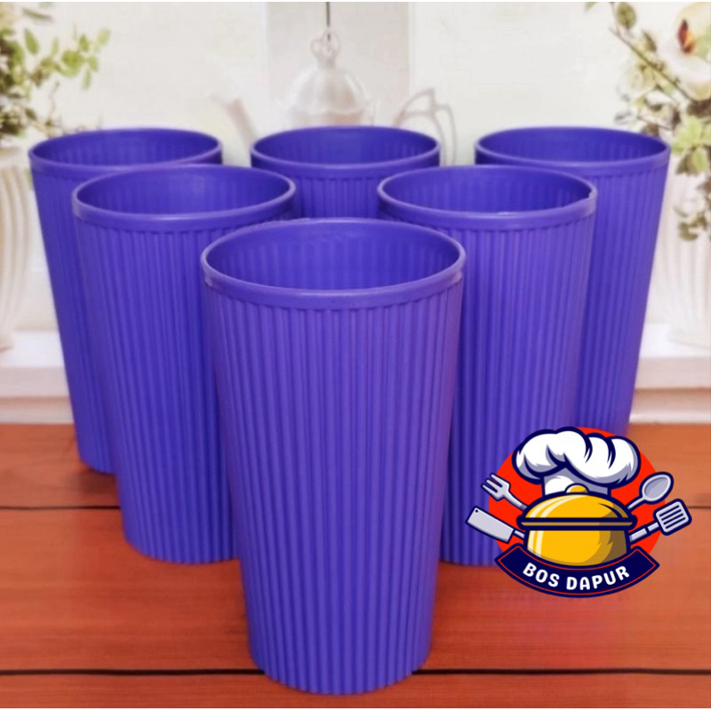 12 pcs gelas bambu plastik gelas warna | gelas tumbler plastik