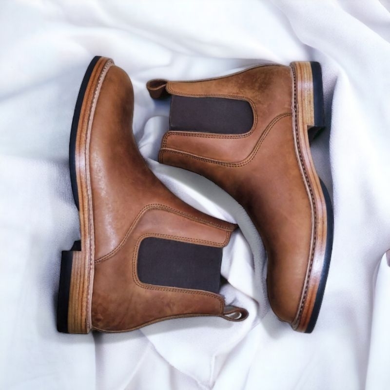 Chelsea Boots Map Inc - Sepatu Chelsea Boots Formal Kulit Sapi Asli