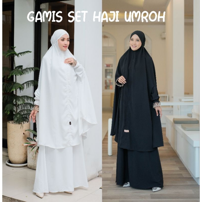 Khadijah Haji Umroh Set Gamis Iner Jilbab Tangan Jumbo Size XXXXL