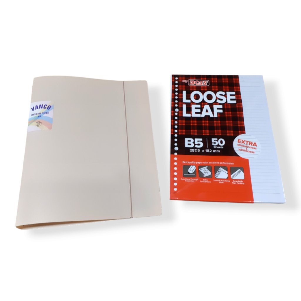 

2 IN 1 PAKET MAP BINDER UKURAN B5 WARNA PASTEL + LOOSE LEAF ISI 50 LEMBAR
