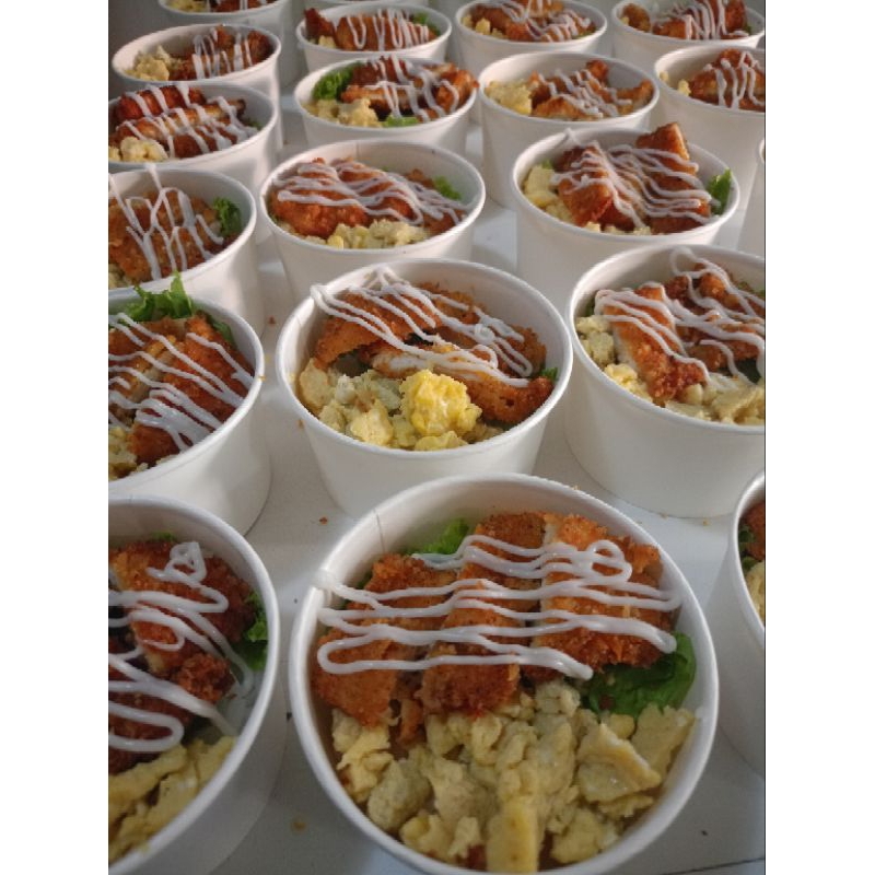 

Rice bowl chicken katsu & scramble egg