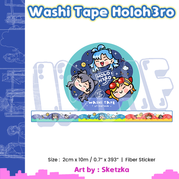 

Sticker Washi Tape Holohero - Sticker Hololive - Sketzka