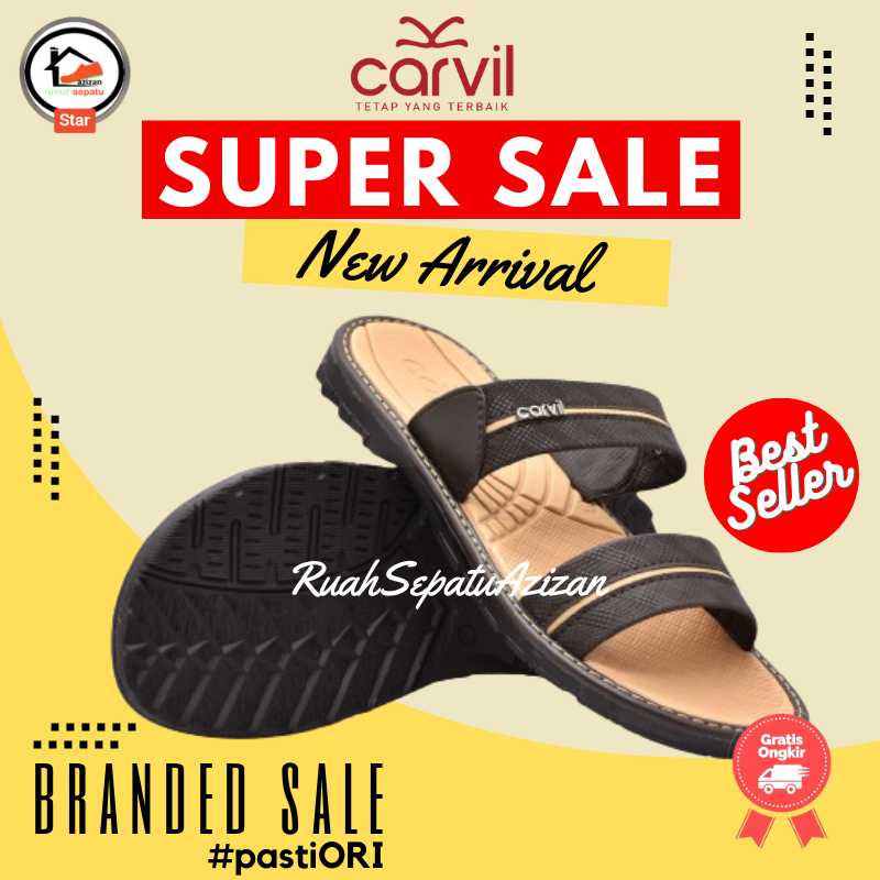 Carvil espresso 02 M | Sandal Pria Carvil | Original | Dijamin Murah