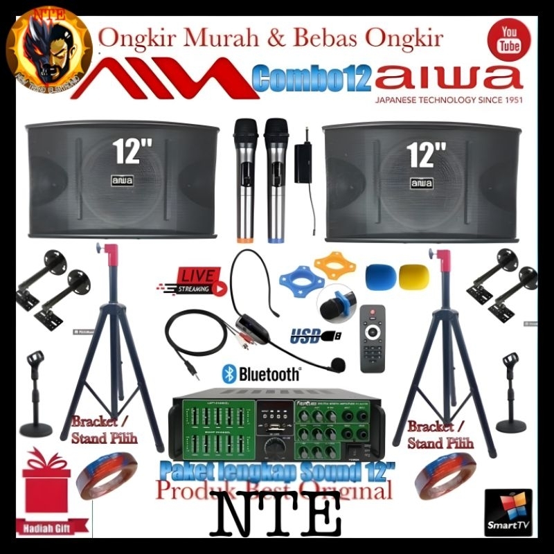Paket Karaoke 1 set sound system Audio 12 inch Aiwa Combo 12 Siap live