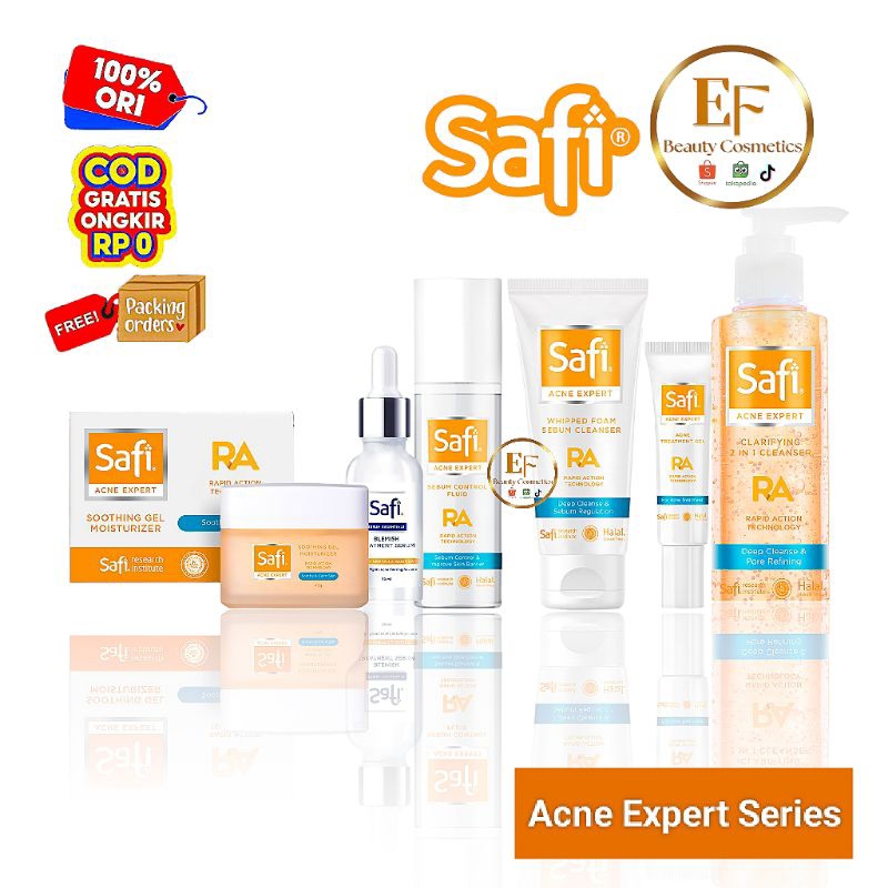 SAFI Acne Expert Whipped Foam | 2in1 Cleanser | Fluid Toner | Blemish Serum | Moisturizer Gel | Trea