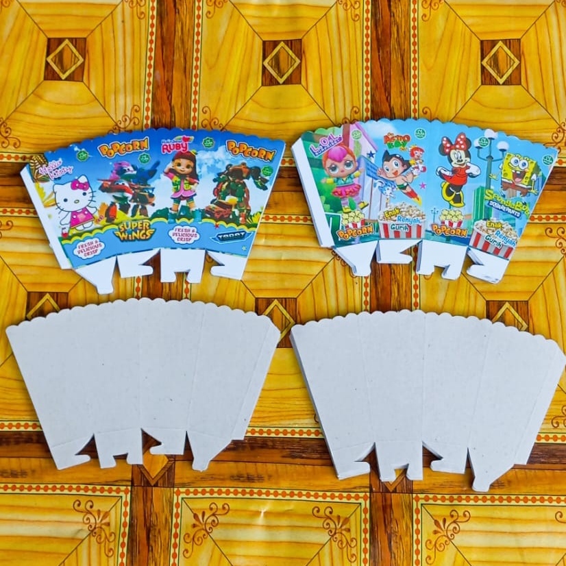 

200 Lembar bungkus popcorn / Kemasan popcorn / Wadah popcorn / Kotak popcorn