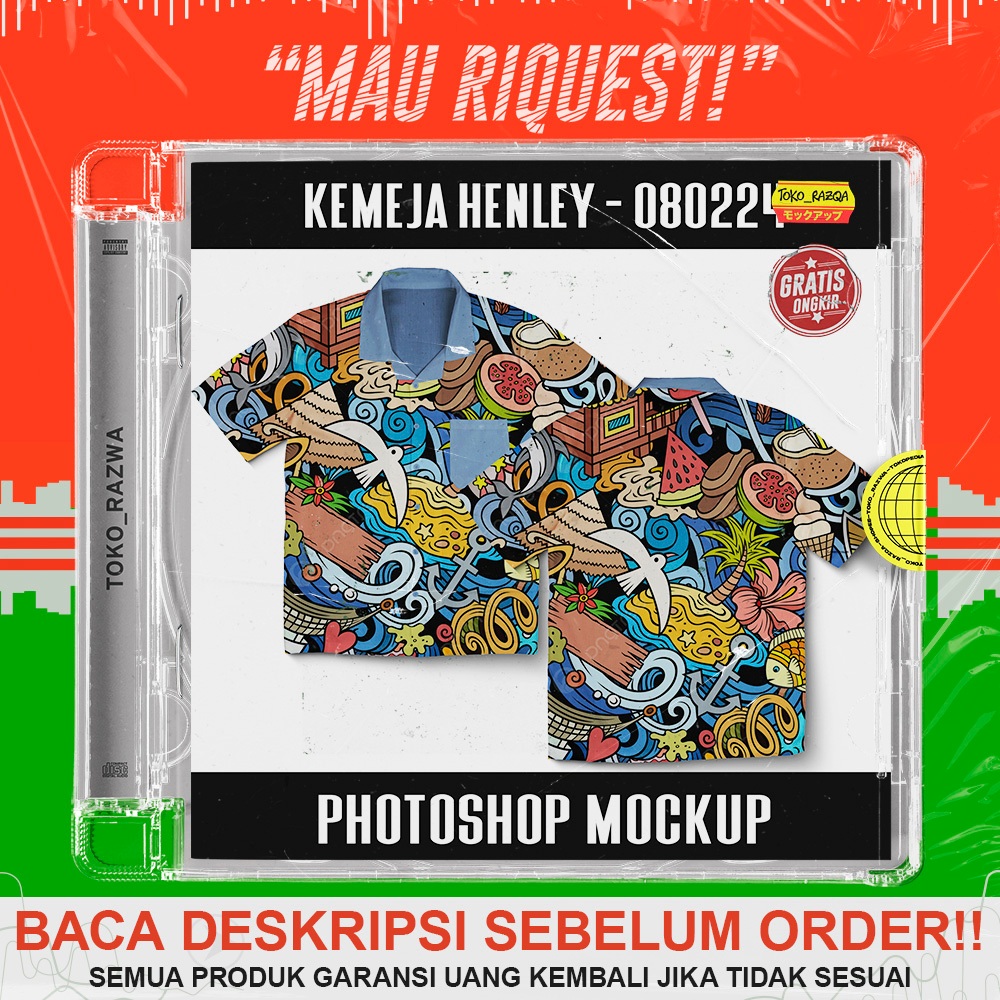 Photoshop Mockup - Kemeja Henley - 080224