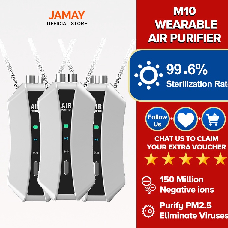 Best produk JAMAY M1 Air Purifier Personal Ionizer Portable Purifier Kalung Necklace Ion Negatif v P