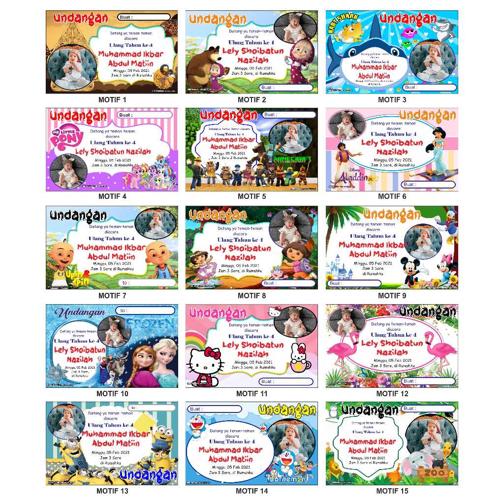 UNDANGAN ANAK 750 AN/ UNDANGAN ULTAH/ UNDANGAN TEDHAK SITEN/ UNDANGAN BIRTHDAY MURAH