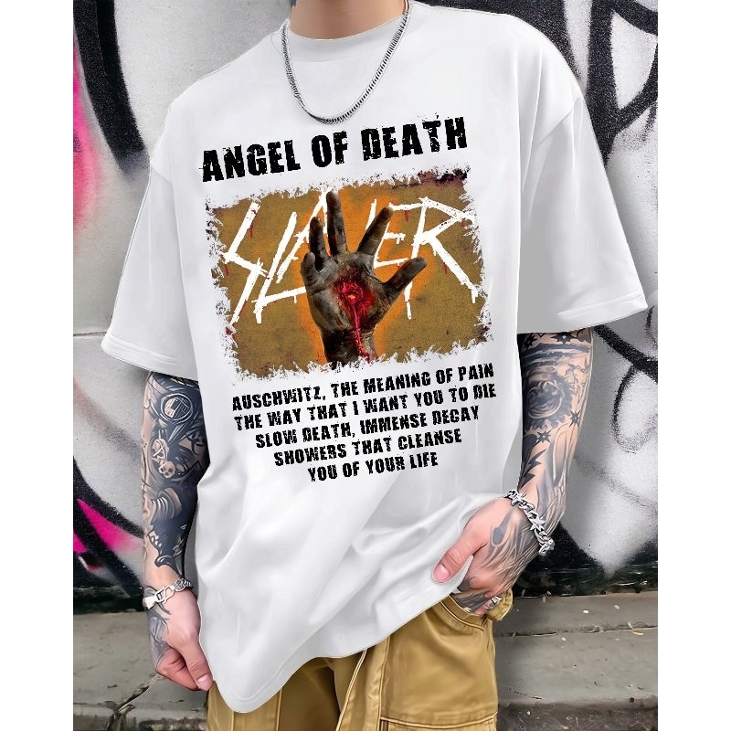 KAOS DISTRO MURAH T-SHIRT KEREN METAL SLAYER ANGEL OF DEATH