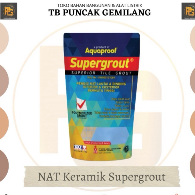 Semen Nat Keramik SuperGrout Aquaproof / Oker / Pengisi celah Keramik