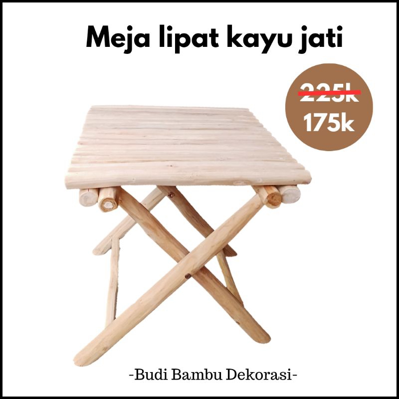 MEJA LIPAT KAYU JATI / MEJA CAFE / MEJA MINIMALIS / MEJA AESTETIK