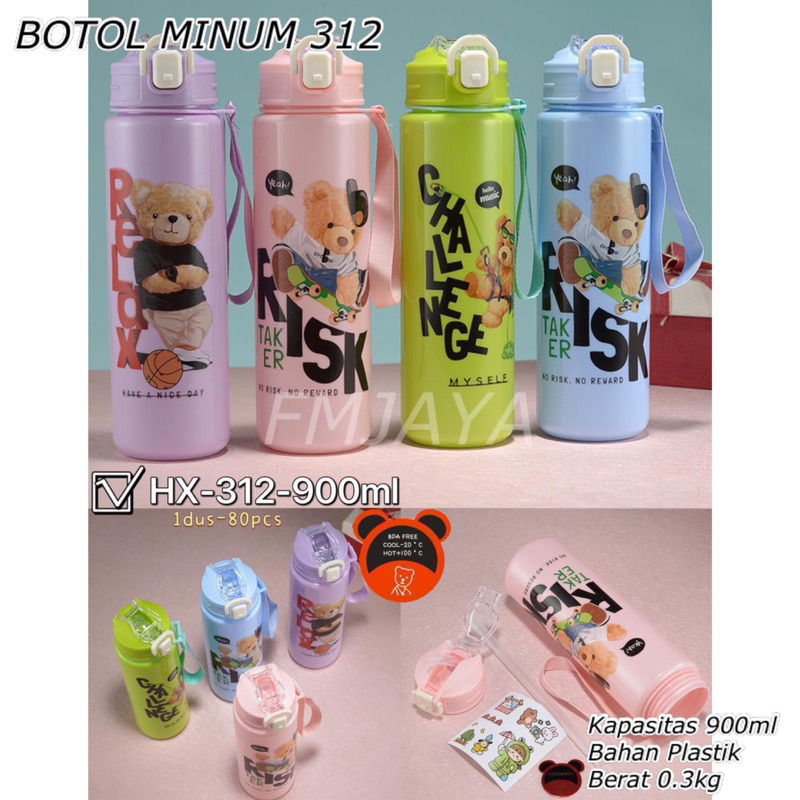 BOTOL MINUM 312 || BOTOL MINUM KARAKTER || BOTOL MINUM 900ML GDG
