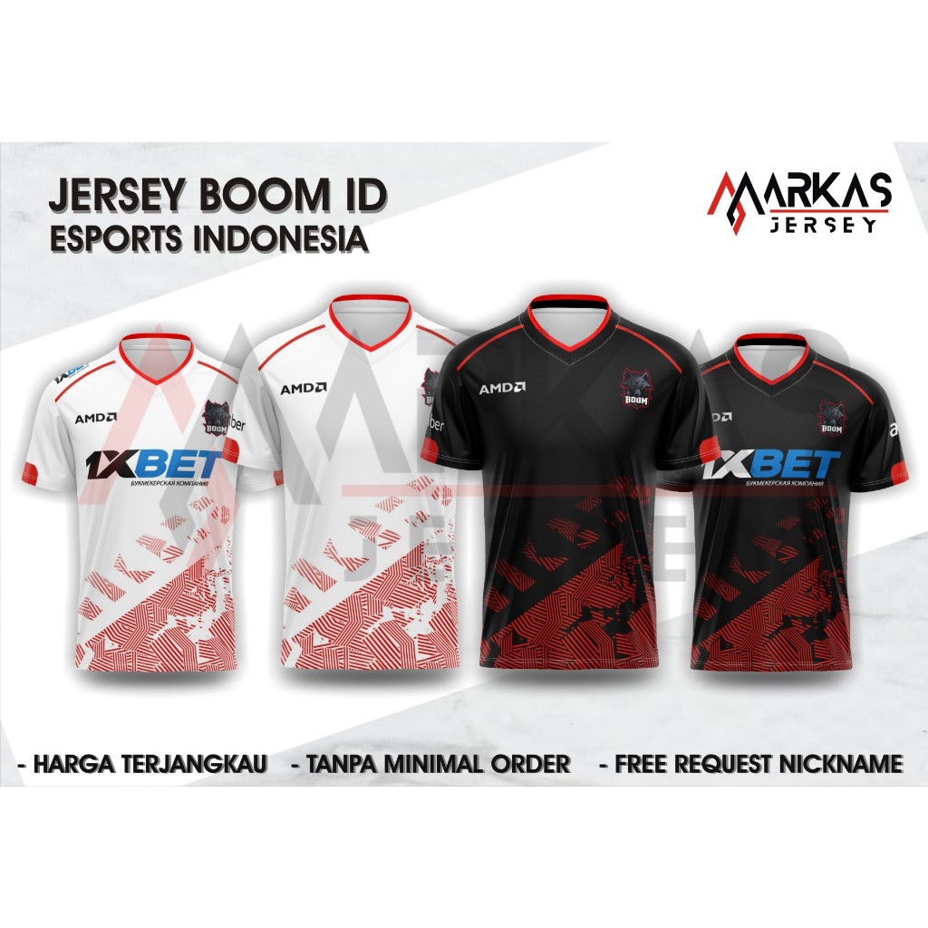 JERSEY BAJU KAOS BOOM ESPORTS 2024 NEW MOBILE LEGENDS FREEFIRE DOTA 2 AOV FULLPRINTING FREE NICKNAME