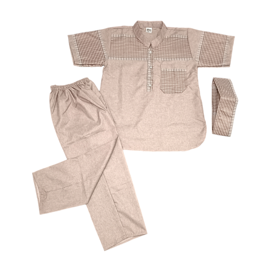 Baju Koko Anak Laki Usia 789 Tahun Bahan Katun Madinah Motif Bordir Songket Halus