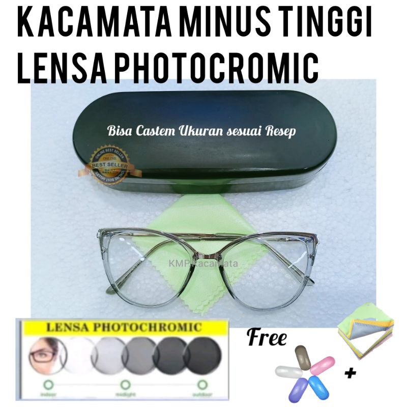 Kacamata Minus Photocromic -0.25 SD -10.00 Kacamata Minus Tinggi Lensa Tipis