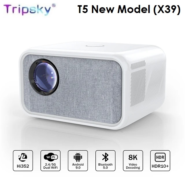 TRIPSKY T5 ANDROID NEW MODEL Proyektor ANDROID Smart Projector 300 ANSI Lumens - Proyektor Terbaru d