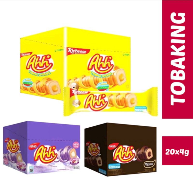 

RICHEESE RICHOCO NABATI AHH Triple Cheese Roll /Cokelat/ 1 PACK 20 pcs @ 5.5 gr