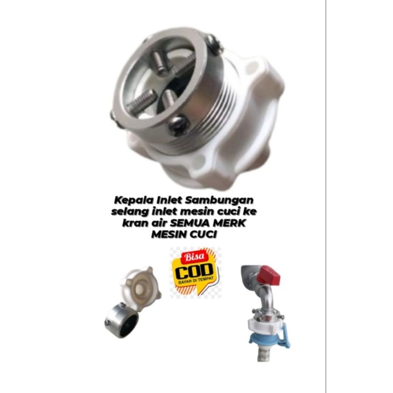 Kepala Inlet Sambungan selang inlet mesin cuci ke kran air SEMUA MERK MESIN CUCI