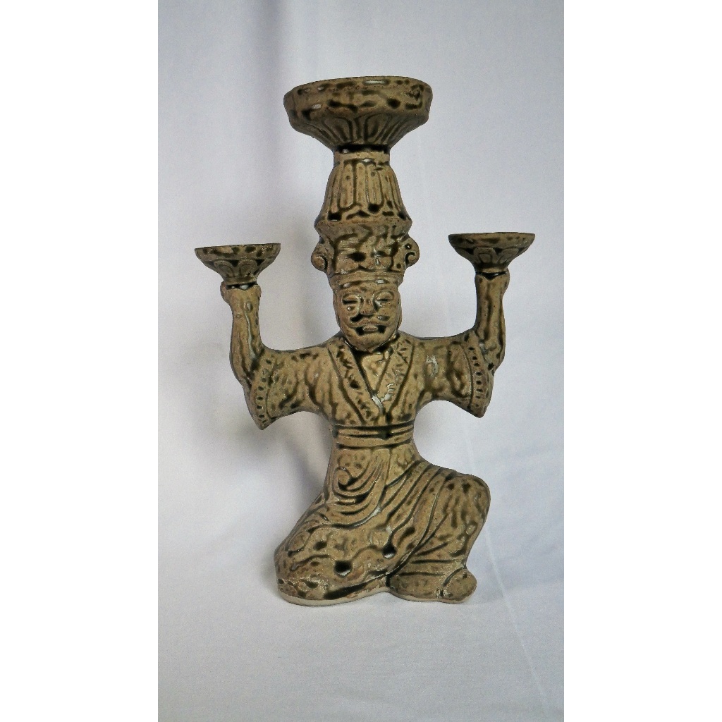 patung keramik antik Cina kuno Dynasty Hunni Hold Candlestick dinasti chinese , bisa barter TT baran