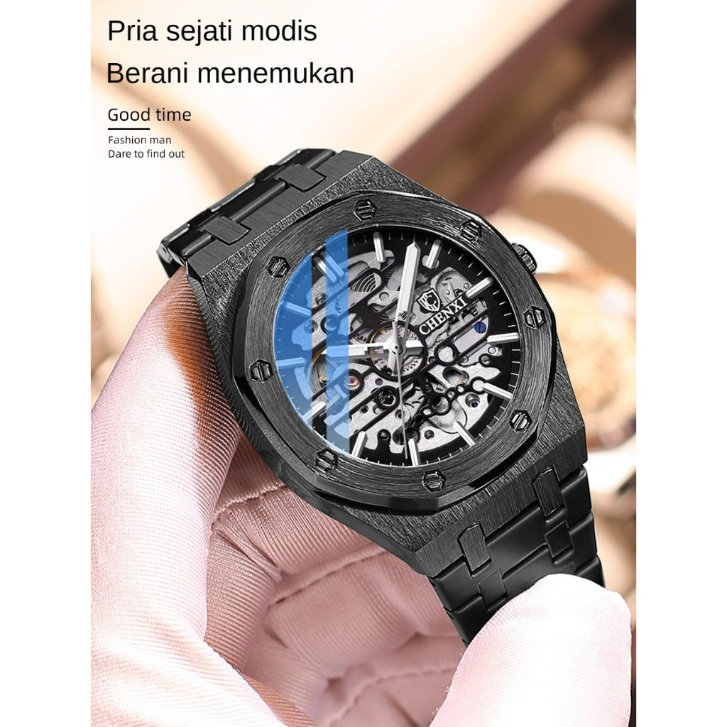Jam Tangan Pria Dewasa 2023 Otomatis Jam Tangan Mekanik Pria Aksesoris Kasual Fashion Bercahaya Jam 