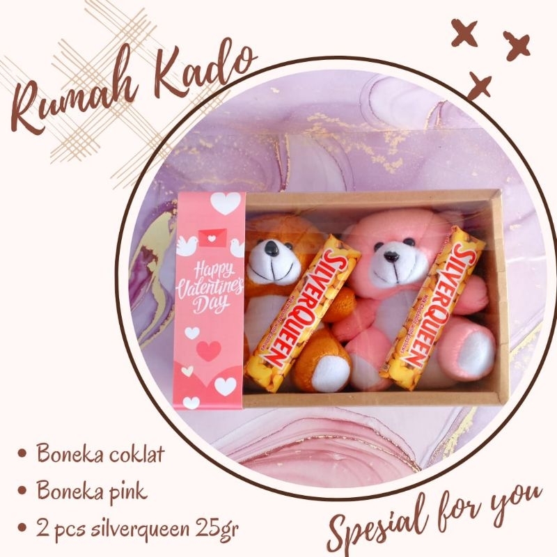 

Hampers valentine | Kado valentine boneka dan coklat