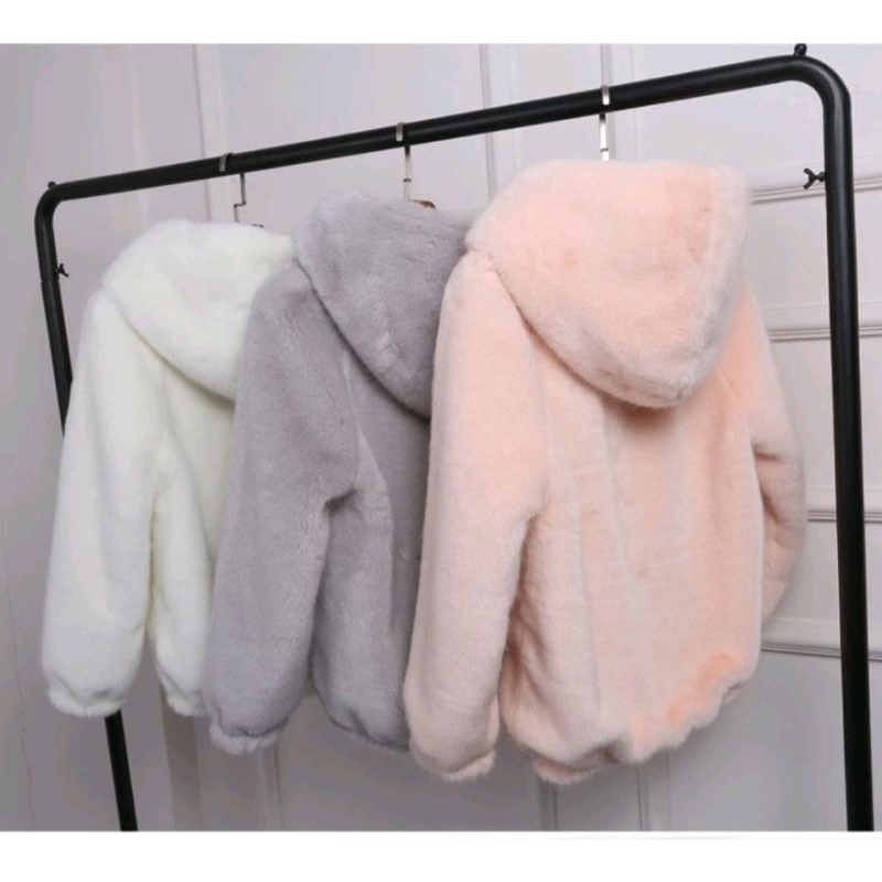 Jaket bulu musim dingin pria/wanita lengan panjang atasan