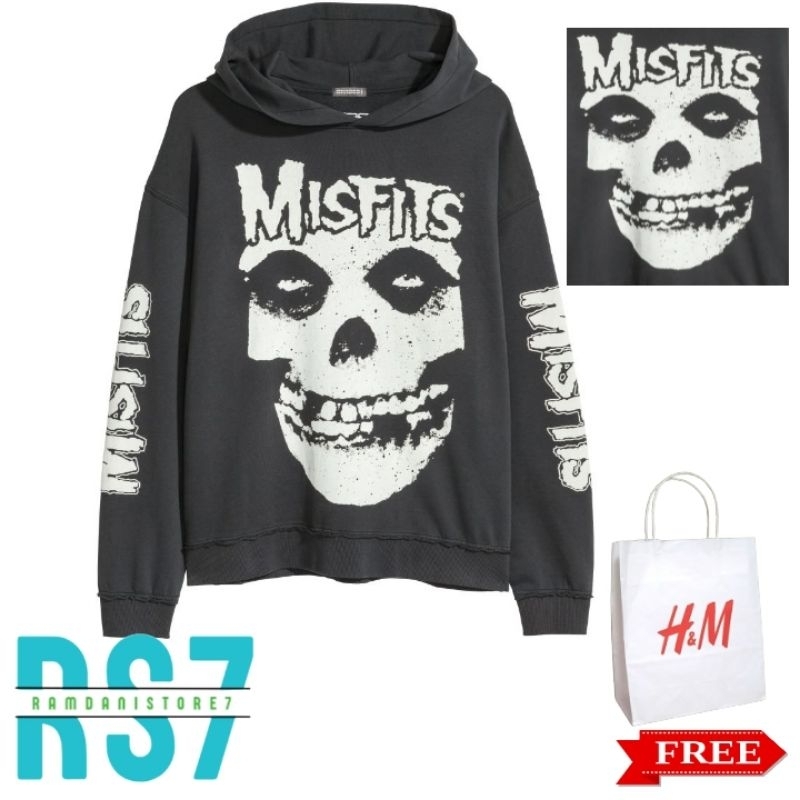 HOODIE H&M UNISEX MISFITS Hnm Full teg label Free Paperbag HM