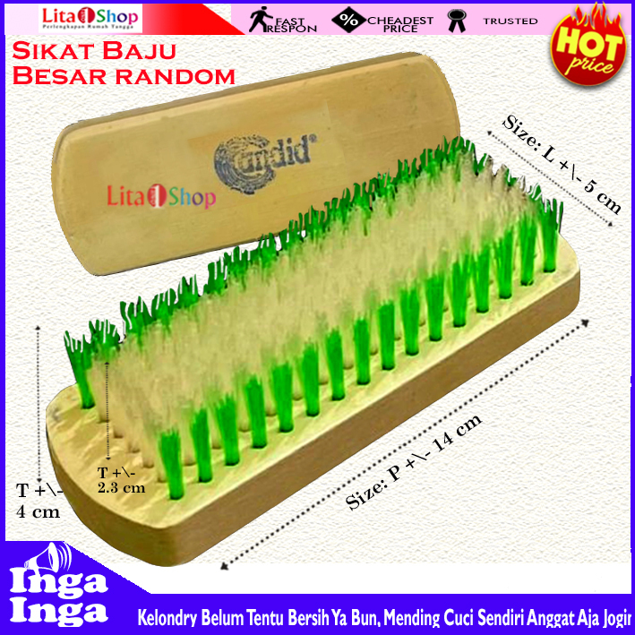 Sikat Baju Kayu / Sikat Sepatu / Sikat Cuci Kayu Besar